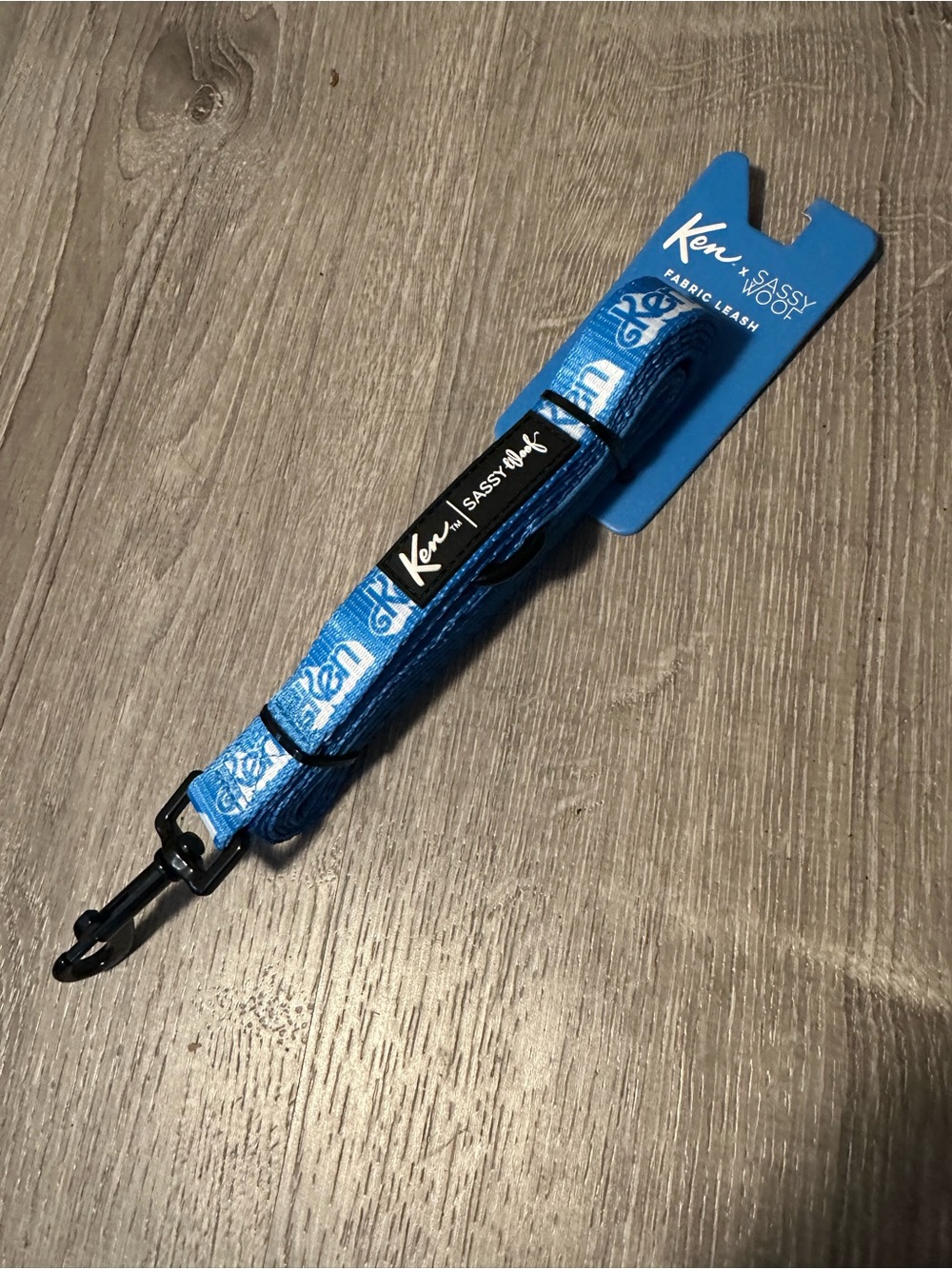 Ken x Sassy Woof Blue Fabric Dog Leash